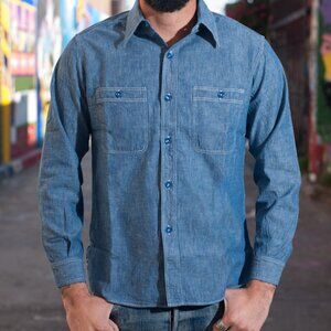 Buzz Rickson Japan Heritage Chambray Work Shirt – (US L / 16-16 1/2 / UK 40)